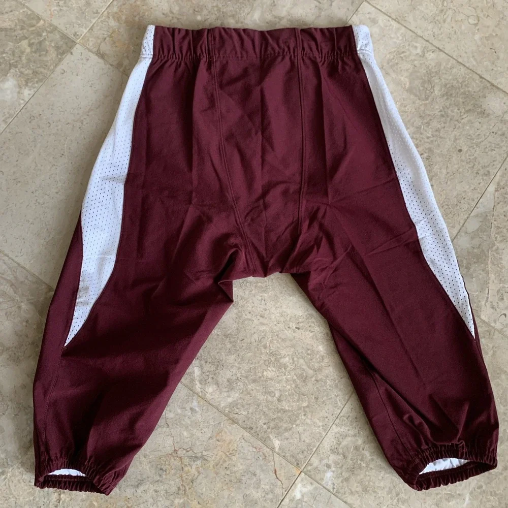 Adidas Woven A1 Stock Football Pants‎ Burgandy White Mens Size M 